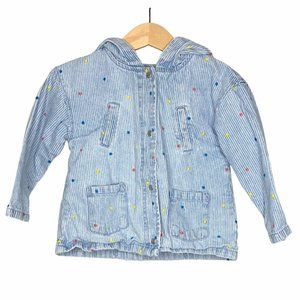 Zara Distressed Denim Confetti Jacket {B}